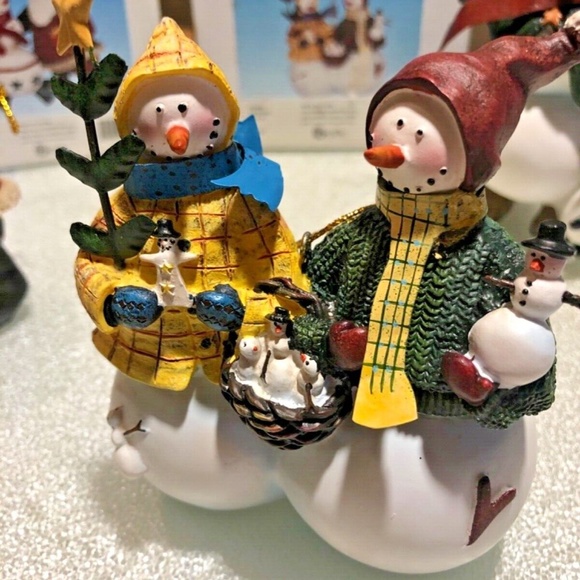 NEW Set of 3 Pacific Enterprises Christmas Tree Ornaments Snowmen Santa Penguins - Picture 4 of 12